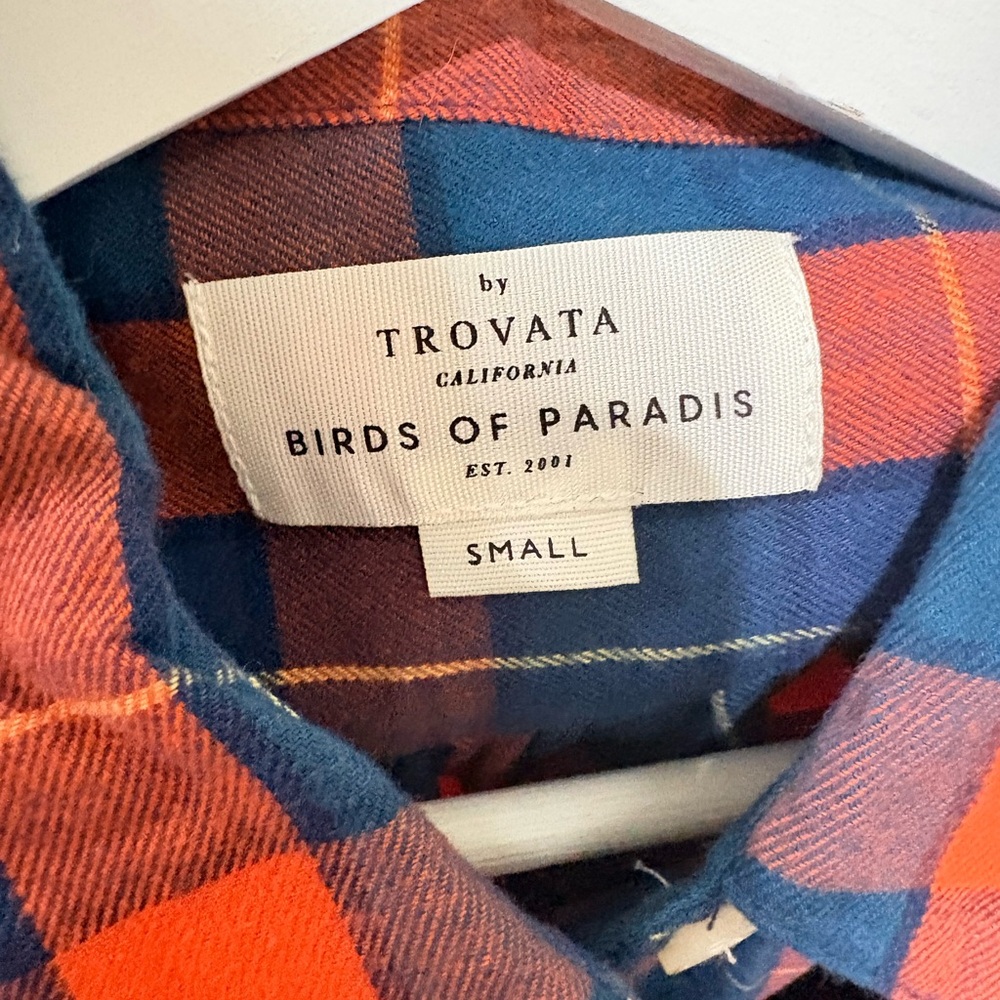 Trovata Birds of Paradise Marianne Estate Plaid flannel Button Down Top S NWT - Picture 5 of 7